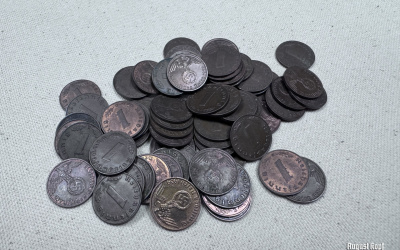 We acquired a bigger lot of original WW2 German coins, all are valued 1 Reichspfennig.