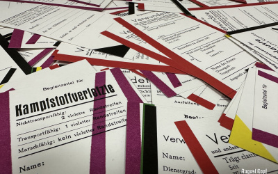Quality graphics printed by mistake on thinner paper than we usually do.
