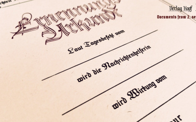 Colorful promotion diploma for Nachrichten-Vorhelferinnen.