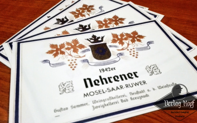 Set of 4 riesling wine labels.
