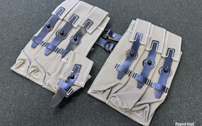 Standard quality canvas pouches for 6 magazines and a filler for German submachine guns.