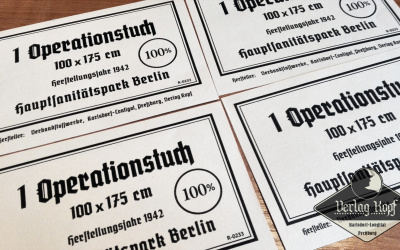 Labels for packages of Operationstuch.