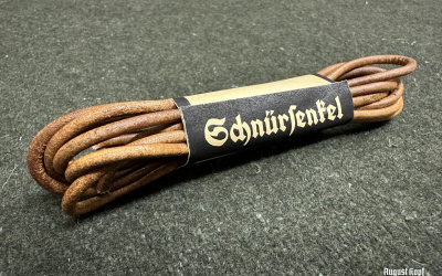 Solid 3mm brown leather lace.