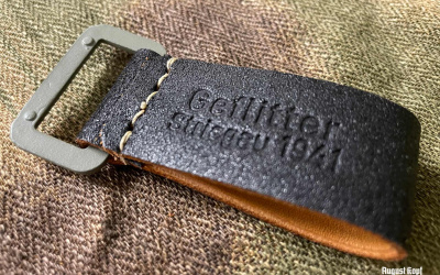 Durable leather belt loop for german equipment.