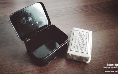 Original wartime package, restored and painted black.
