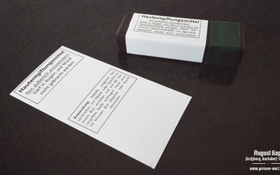 Paper labels for losantin boxes.