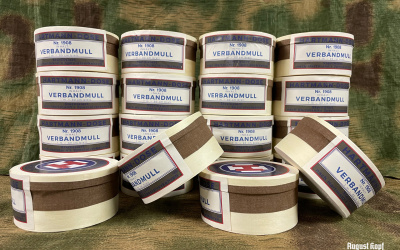 Verbandmull in wooden case, full+sealed