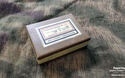 Attractive cardboard box dedicated for storing of fuzes Brennzünder model 39.