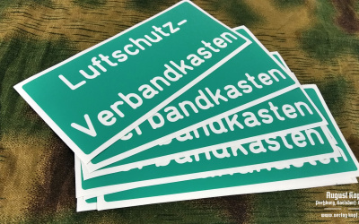 Plastic sticker stencil for first aid kid dedicated for Luftschutz.