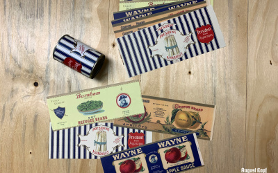 Reprint of vintage can designs.