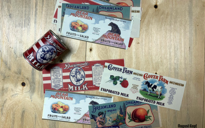 Reprint of vintage can designs.