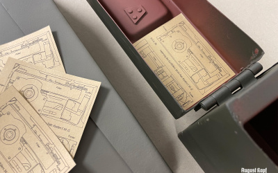 Paper sticker dedicated to MG ammo cans, specifically for Belt filler model 34.