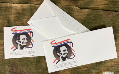3x WW2 vintage envelope with Abraham Lincoln depicted.
