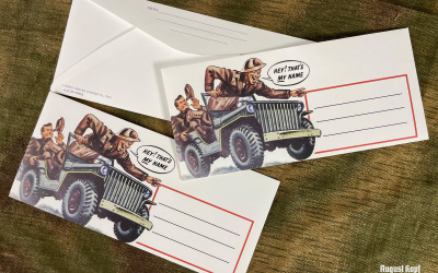 3x WW2 vintage envelope with Army ilustration depicted.