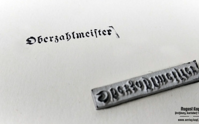 Stamp function Oberzahlmeister for official documents.