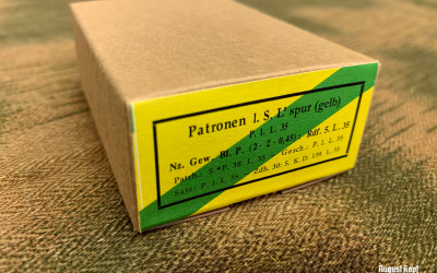 Common German WW2 ammo boxes used for 15 rounds of 8x57 bullets.
