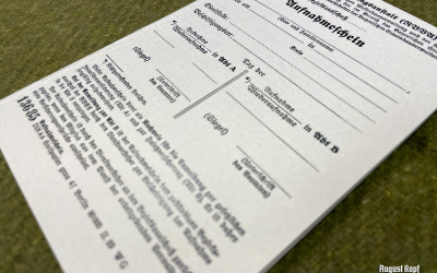 Aufnahmeschein - Reichsbahn insurance