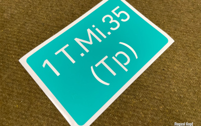 Teller mine stencil for metal box.