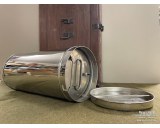 Vintage Petri dishes transport container with content