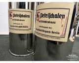 Vintage Petri dishes transport container with content