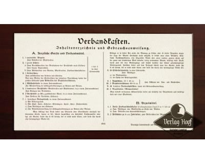 Verbandkasten inhalt inner label 1941