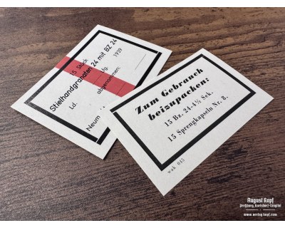 Stielhandgranaten 24 box labels earlywar