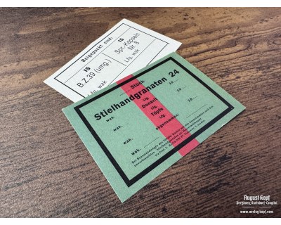 Stielhandgranaten 24 box labels latewar