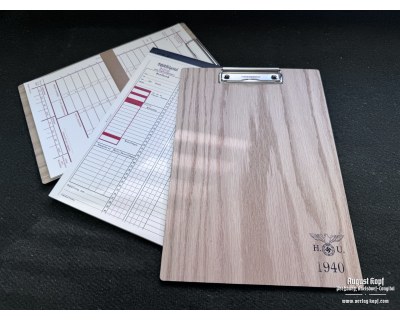 Wooden clip board marked