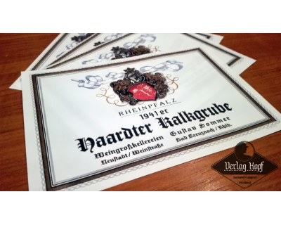 Wine Bottle label Haardter Kalkgrube 1942er