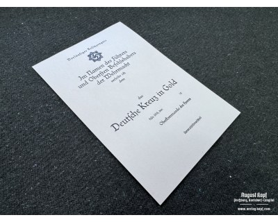 Deutsche Kreuz in Gold certificate
