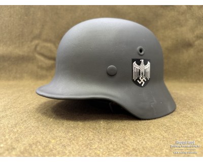 Original M40 EF62 Schiefergrau WH SingleDecal stahlhelm