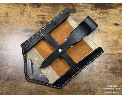 Klappspaten leather case - black color