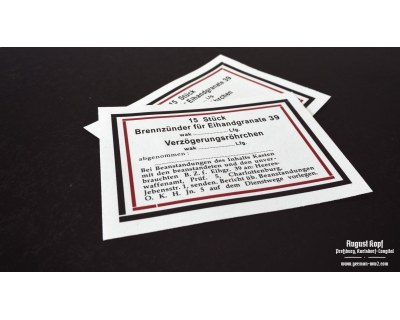 Brennzünder für Eihgr. 39 labels