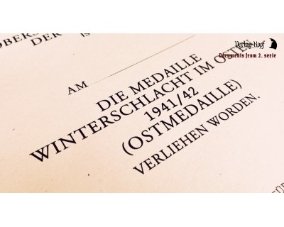 Winterschlacht im Osten 1941-1942 certificate