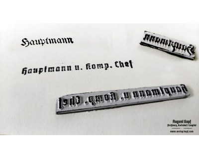 Rubber stamp: Hauptmann + Hpt. Komp. Chef