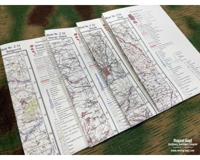 Heereskarte Kursk - Prochorowka set of 4 maps