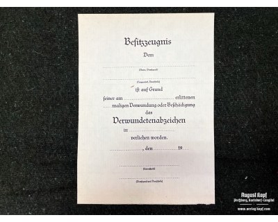 Verwundetenabzeichen certificate
