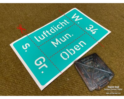 Gr. W. 34 - metal box stencil
