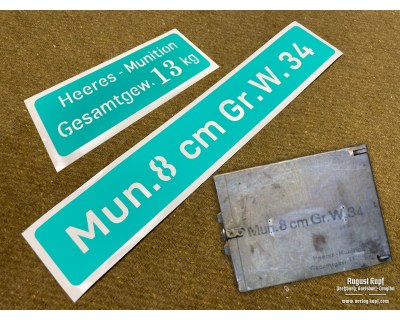 Gr. W. 34 - wooden box stencil