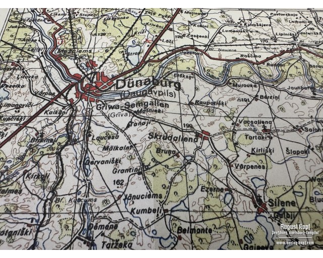 Deutsche Heereskarte Daugavpils (Dünaburg)