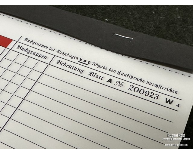 Schlüsselzettel form - coding table 20 sheets A4