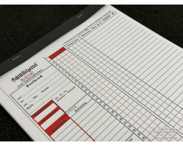 Schlüsselzettel form - coding table 20 sheets A4