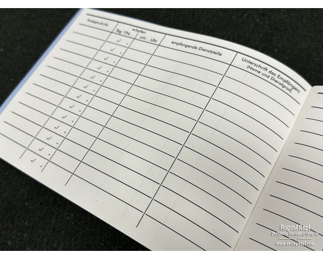 Record book for radio messages