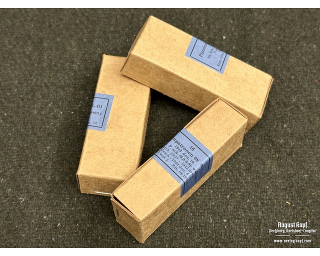 Empty box 16 Pistolenpatronen 08 type.3