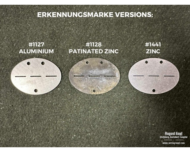 Erkennungsmarke - dog tag patinated zinc