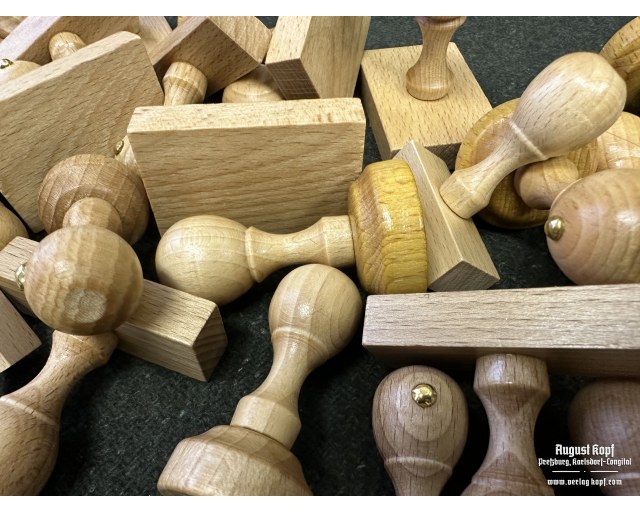 Stamp wooden handle - rectangle 16x50mm