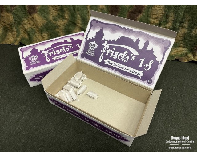 Box for Frucht Karamellen candies sweet empty