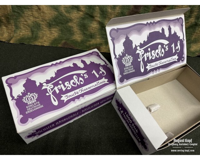 Box for Frucht Karamellen candies sweet empty