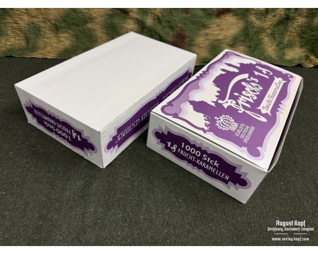 Box for Frucht Karamellen candies sweet empty
