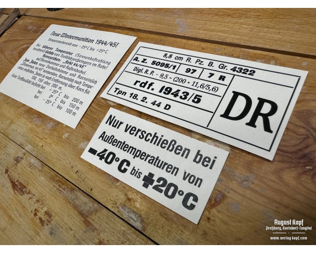 Panzerschreck box labels winter mun.